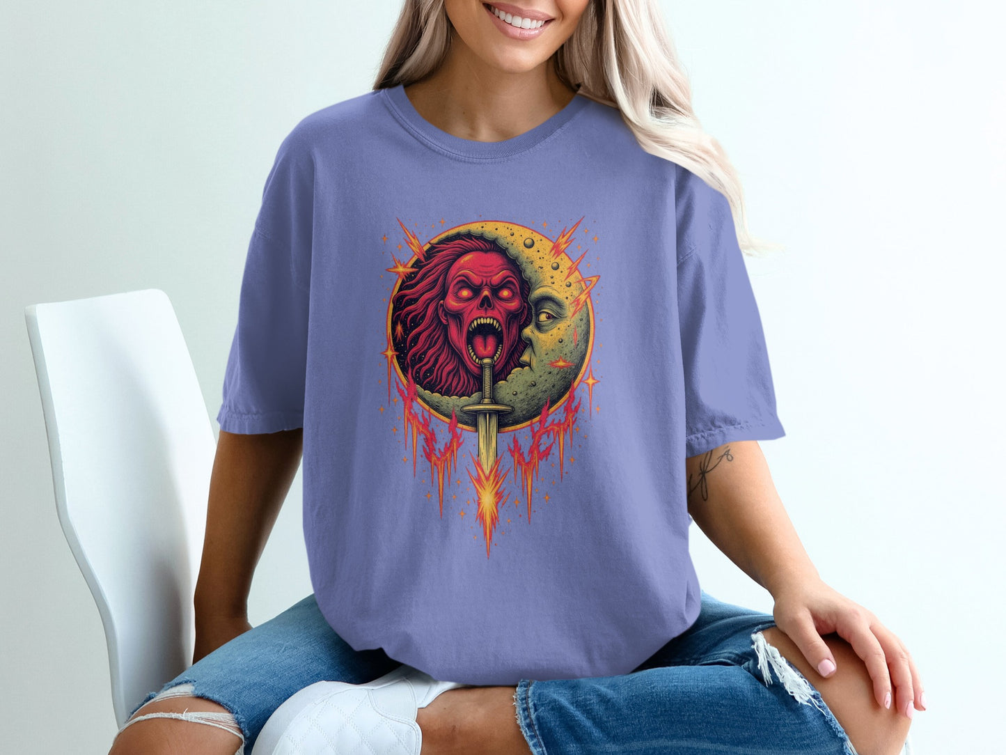 Graphic Purple Tee with Unique Bold Design product type