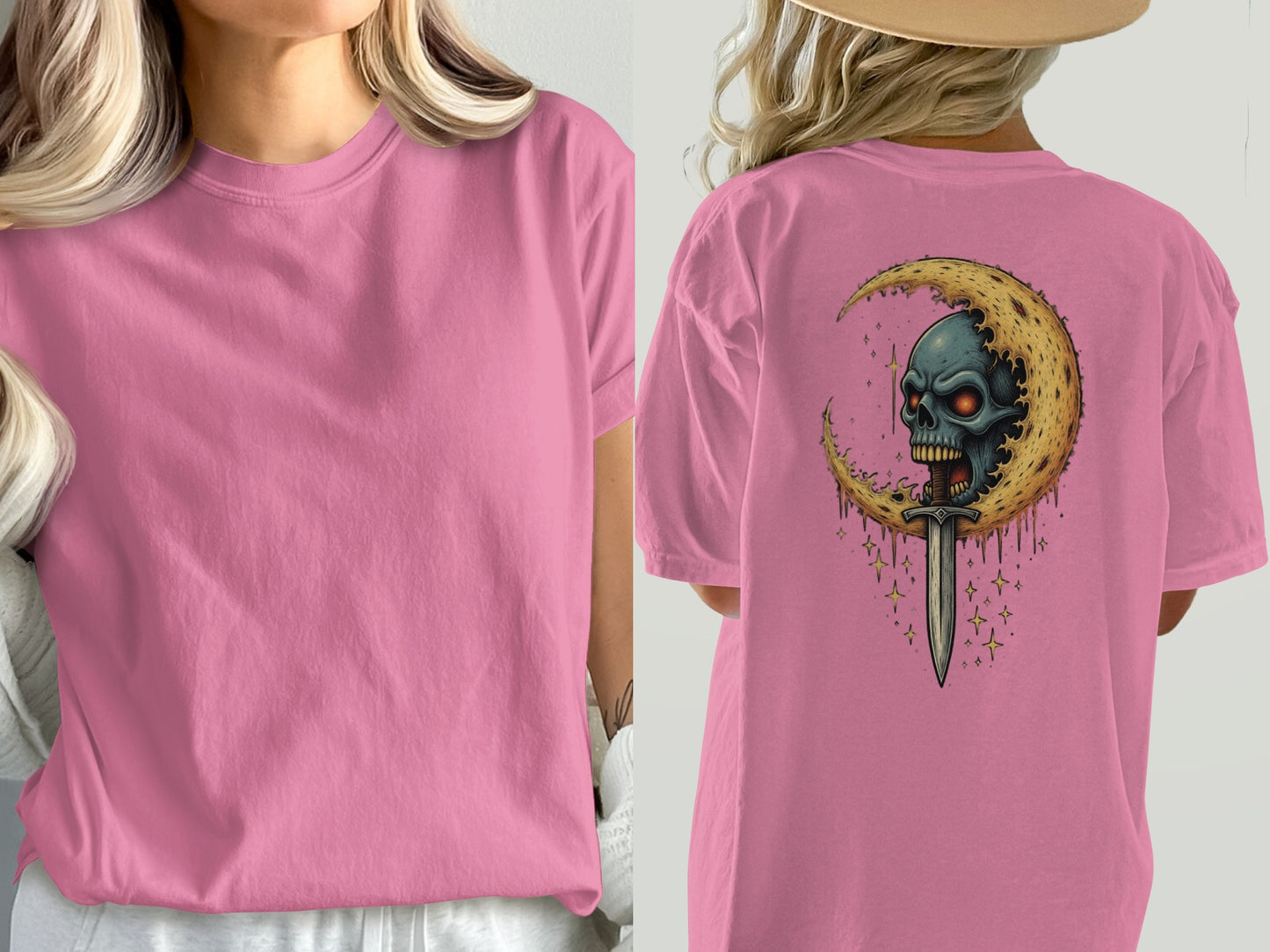 Gothic Skull Moon Graphic Art Tee product