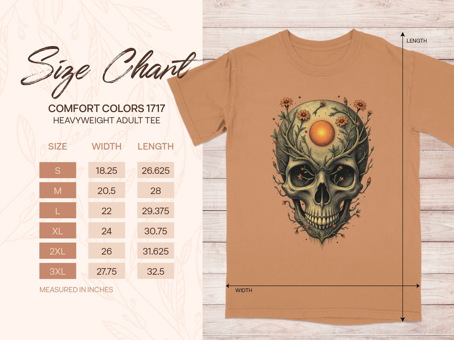 Skull with Floral Design Adult Tee product