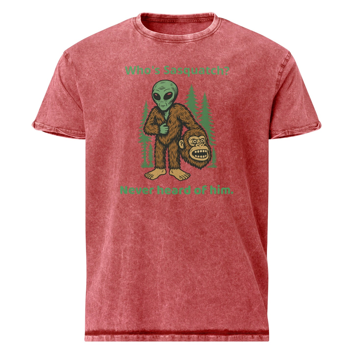 Funny Alien Disguised as Bigfoot Shirt | Who's Sasquatch? Joke Tee | Retro Sci - Fi Graphic - IconVexa