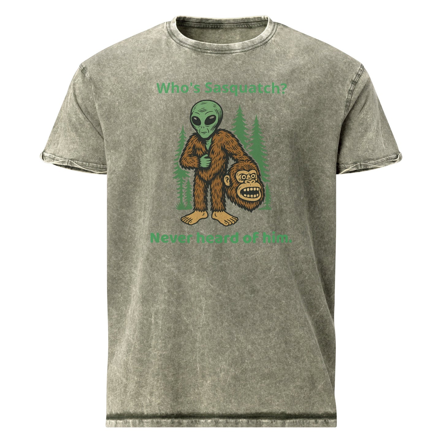 Funny Alien Disguised as Bigfoot Shirt | Who's Sasquatch? Joke Tee | Retro Sci - Fi Graphic - IconVexa