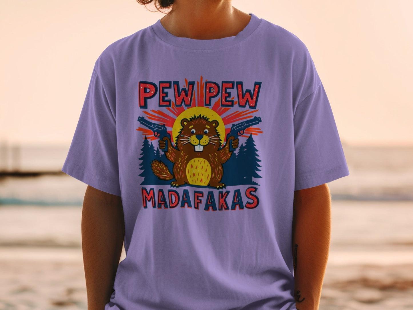 Funny Beaver Shirt, Pew Pew Tee, Mad Tee Shirt, Novelty Animal T-Shirt, Meme T-Shirt, Sarcastic Shirt, Graphic Tee, Unisex Top - IconVexa
