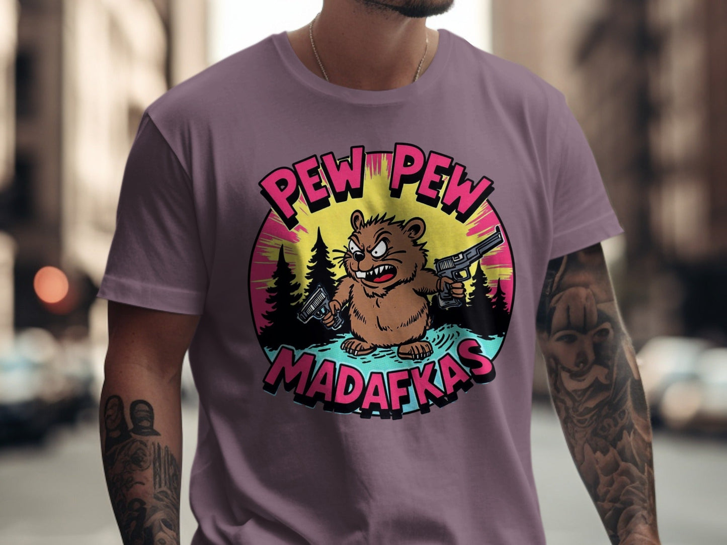 Funny Beaver T-Shirt, Pew Pew Madafkas Tee, Graphic Beaver Shirt, Gift for Beaver Lovers, Cute Animal Shirt, Novelty T-Shirt, Unisex T-Shirt - IconVexa