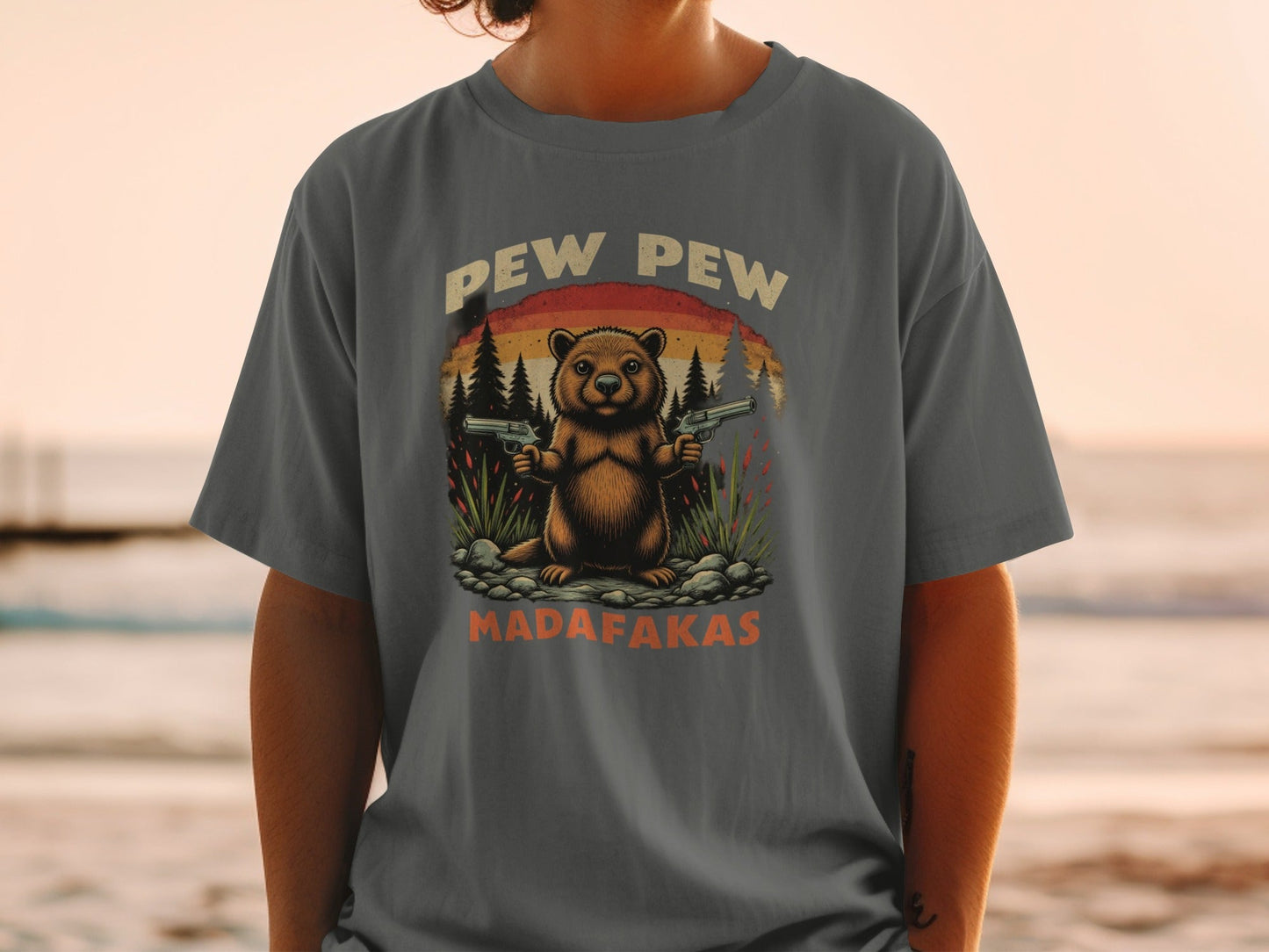 Funny Beaver T-Shirt, Pew Pew Shirt, Madfakas Tee, Meme T-Shirt, Animal Shirt, Graphic Tee, Sarcastic Shirt, Novelty Shirt - IconVexa