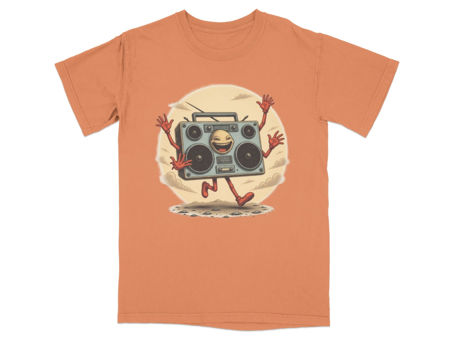 Funny Boombox Character Illustration Music Lover T-Shirt - IconVexa