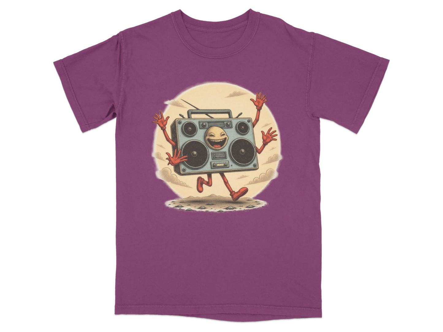 Funny Boombox Character Illustration Music Lover T-Shirt - IconVexa