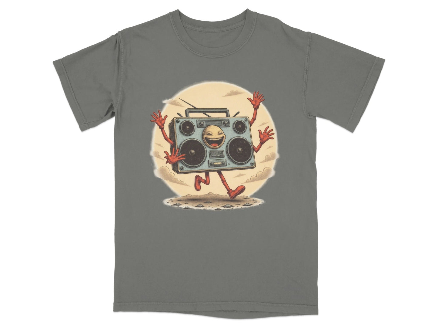 Funny Boombox Character Illustration Music Lover T-Shirt - IconVexa