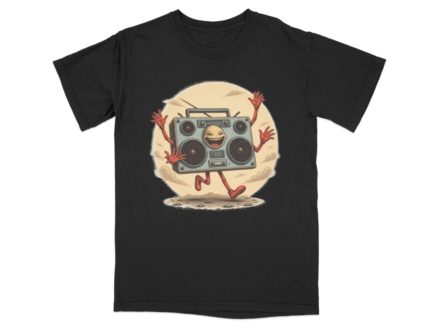 Funny Boombox Character Illustration Music Lover T-Shirt - IconVexa