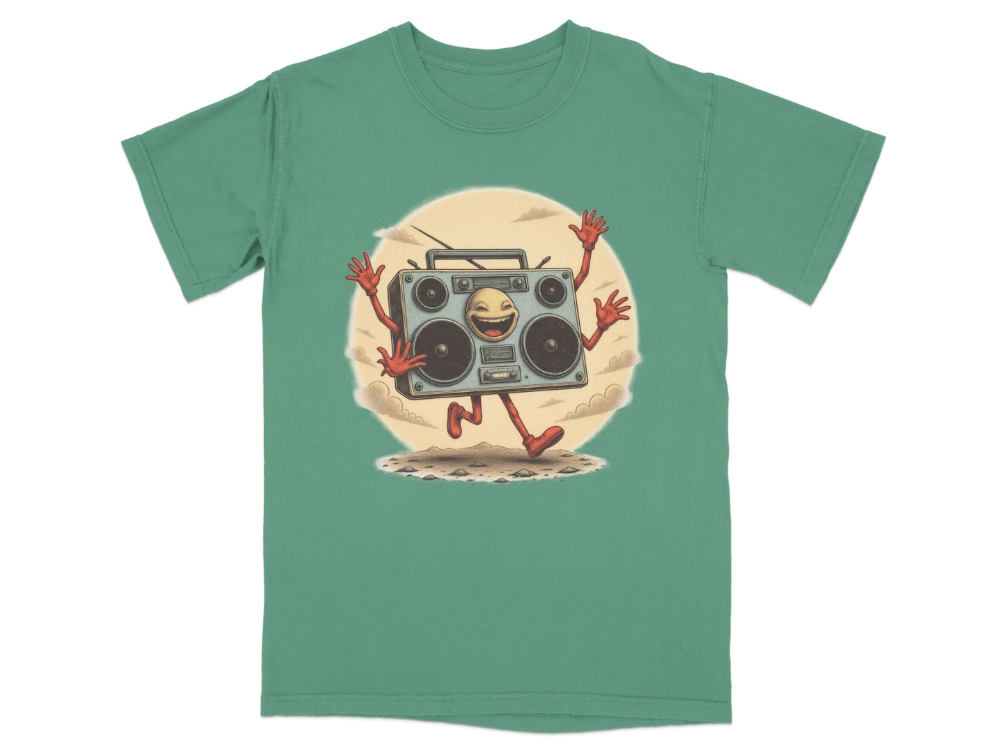 Funny Boombox Character Illustration Music Lover T-Shirt - IconVexa
