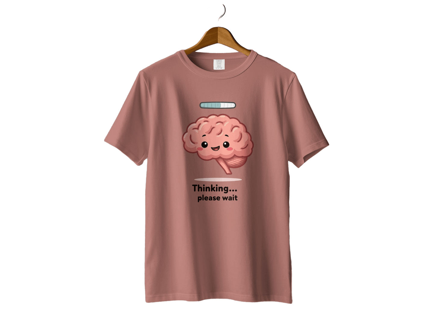 Funny Brain T Shirt, Thinking Please Wait Tee, Cute Brain Loading Shirt, Cartoon Brain Top, Geek T-Shirt, Nerd Shirt, Graphic Tee, Unisex - IconVexa