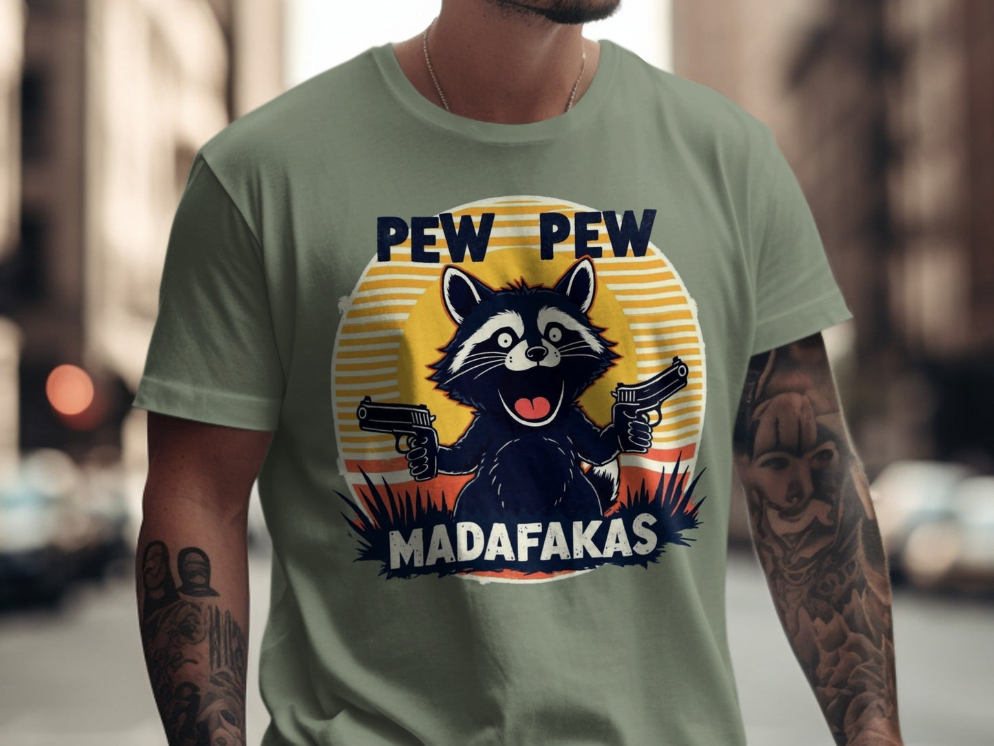 Funny Raccoon T-Shirt, Pew Pew Madafakas Shirt, Graphic Tee, Animal Lover Gift, Sarcastic Tee, Trendy T-Shirt, Humor T-Shirt, Gift for Her - IconVexa