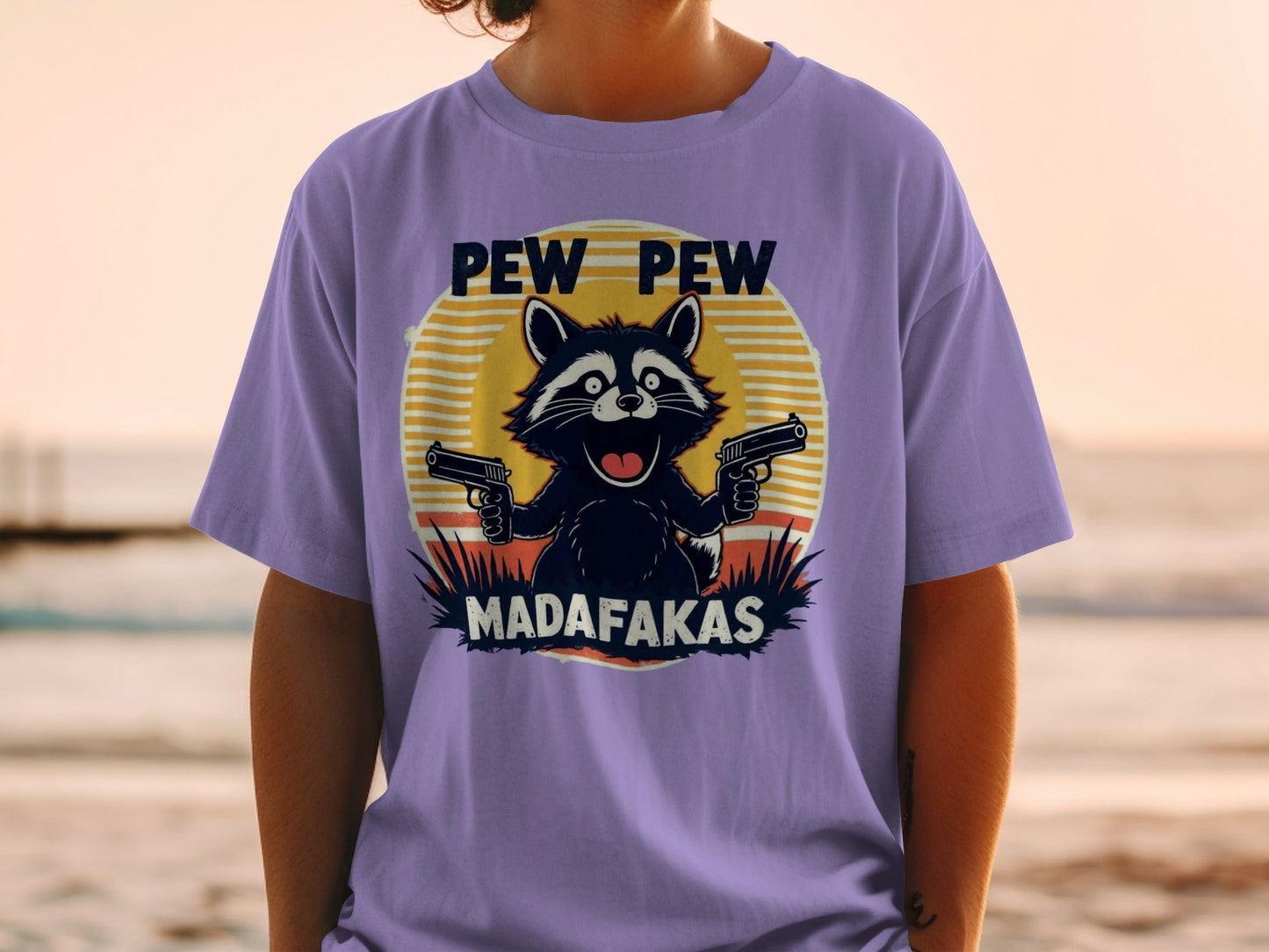 Funny Raccoon T-Shirt, Pew Pew Madafakas Shirt, Graphic Tee, Animal Lover Gift, Sarcastic Tee, Trendy T-Shirt, Humor T-Shirt, Gift for Her - IconVexa
