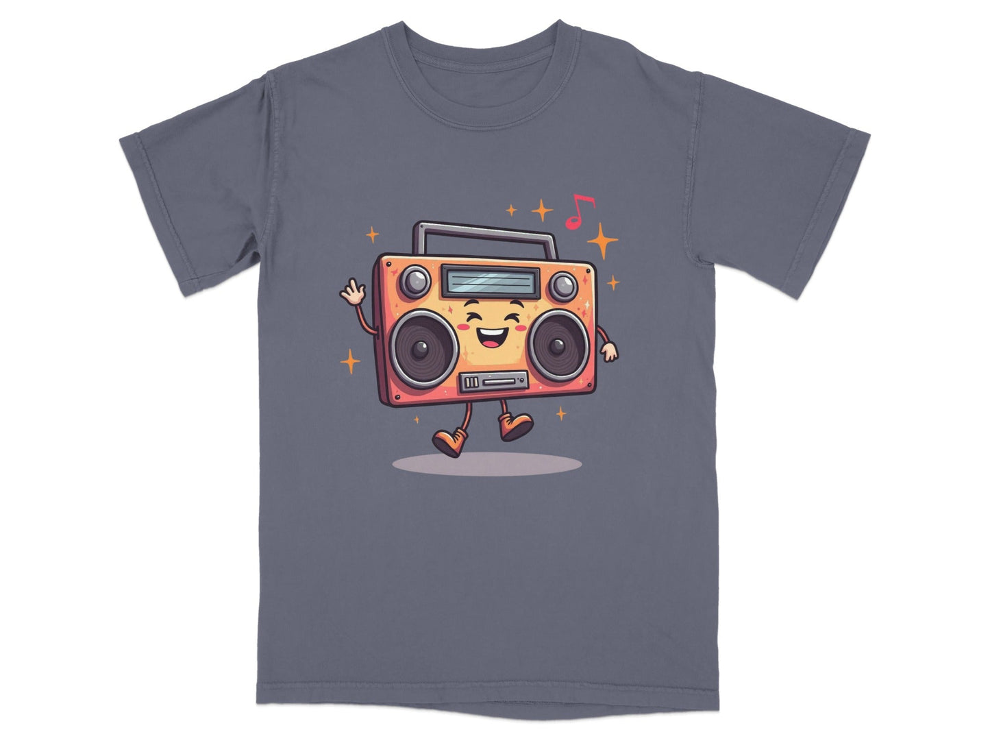 Happy Radio Speaker with Musical Notes Cute T-Shirt - IconVexa
