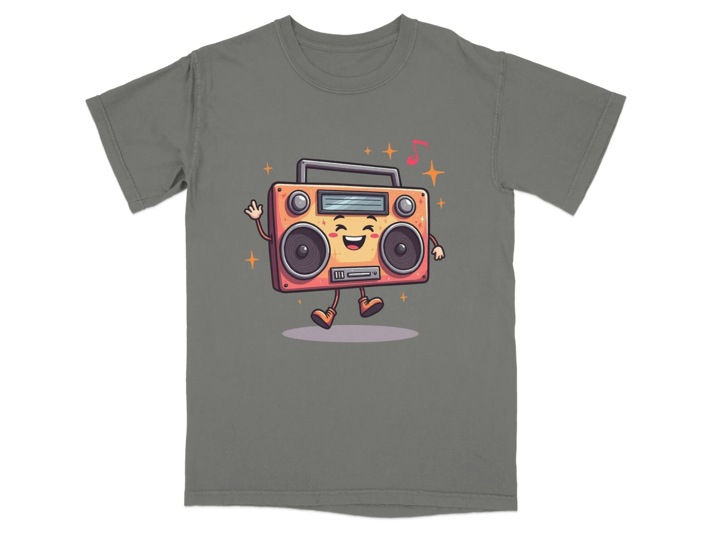 Happy Radio Speaker with Musical Notes Cute T-Shirt - IconVexa