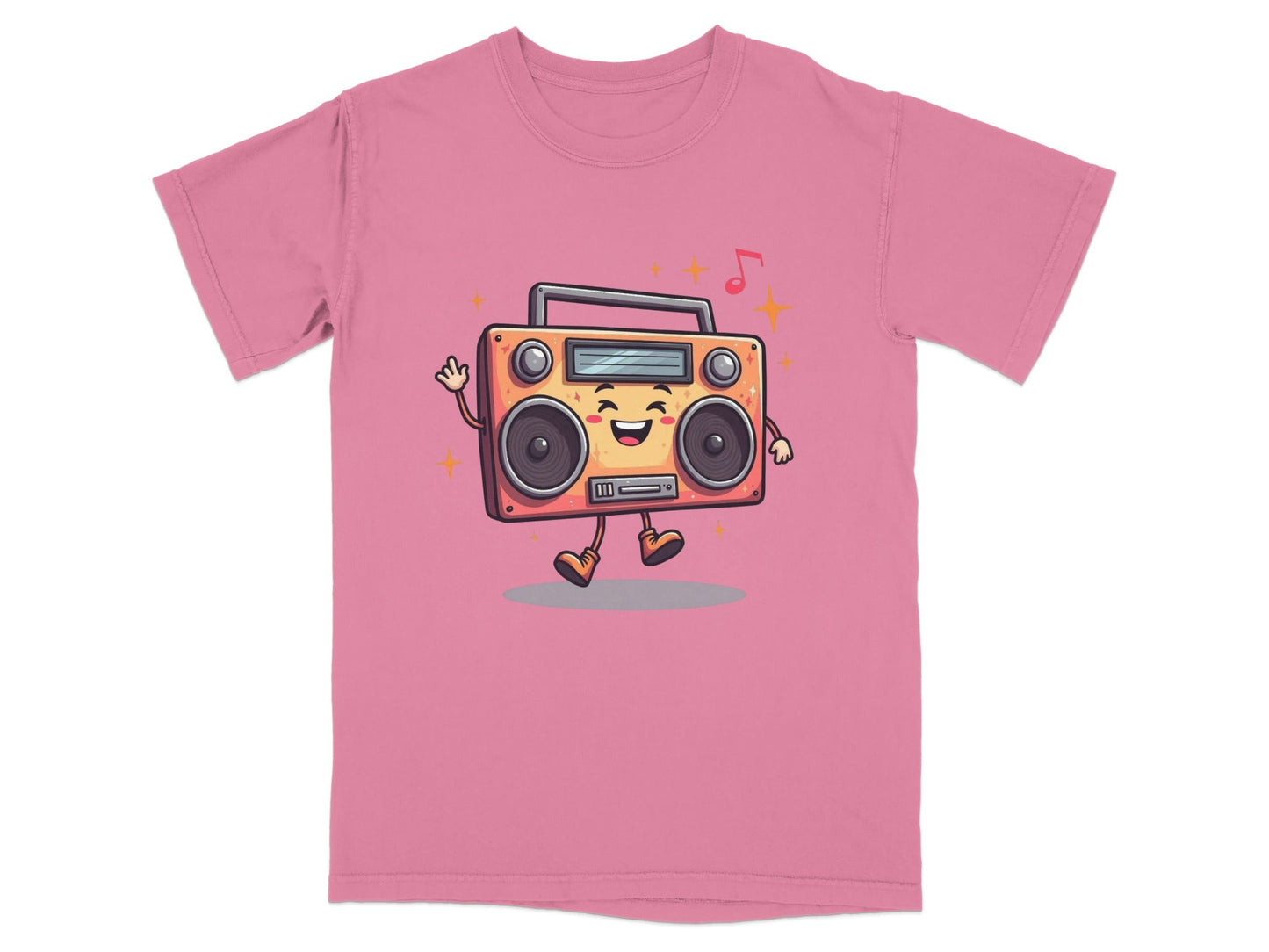 Happy Radio Speaker with Musical Notes Cute T-Shirt - IconVexa