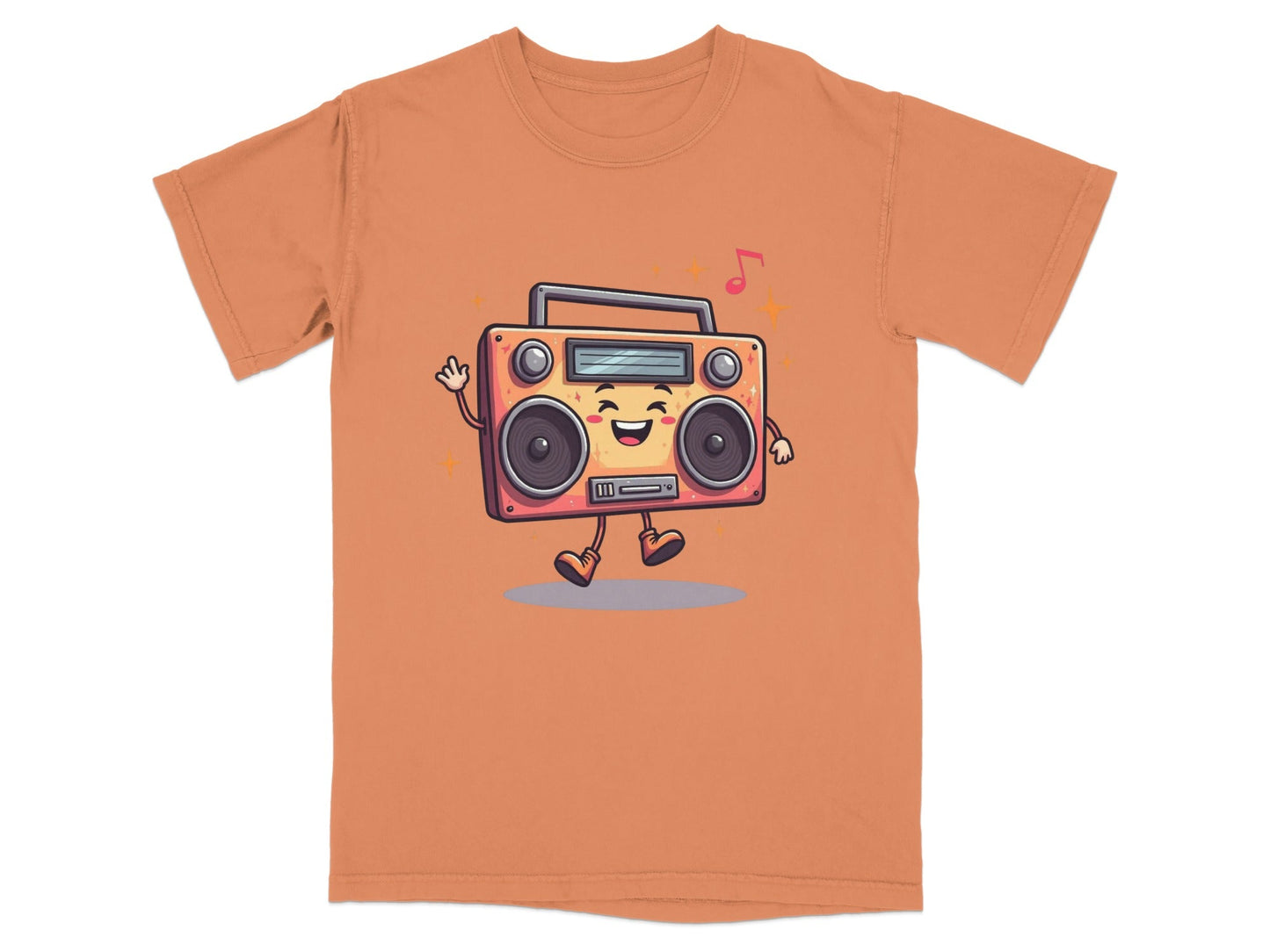 Happy Radio Speaker with Musical Notes Cute T-Shirt - IconVexa