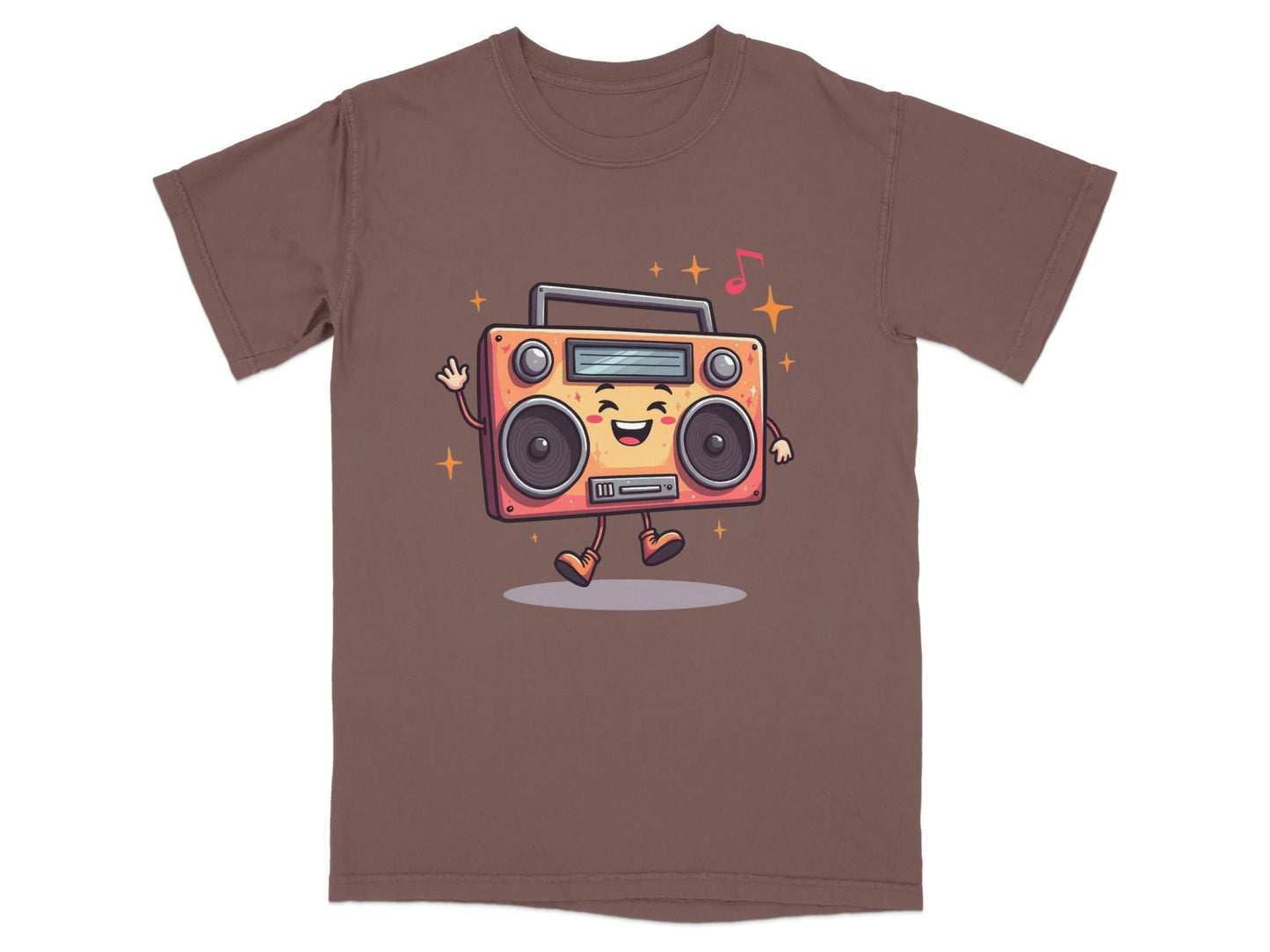 Happy Radio Speaker with Musical Notes Cute T-Shirt - IconVexa