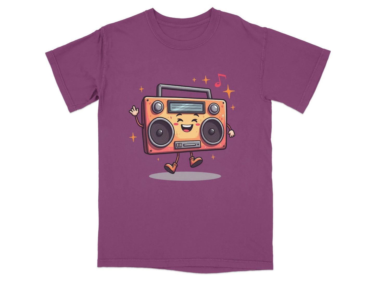 Happy Radio Speaker with Musical Notes Cute T-Shirt - IconVexa