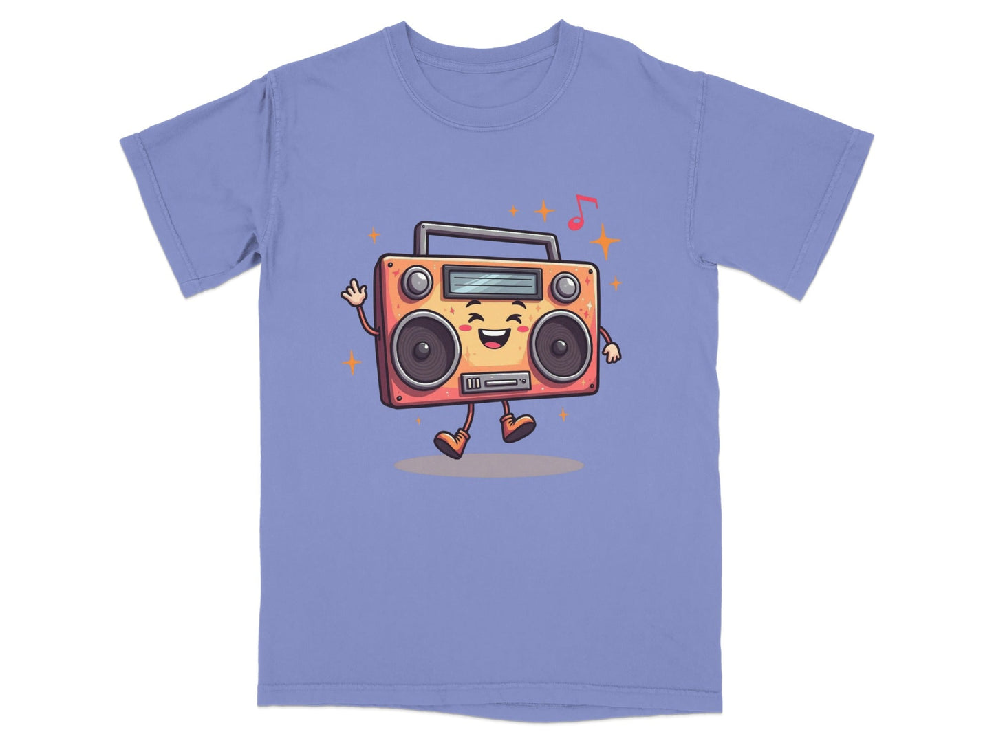 Happy Radio Speaker with Musical Notes Cute T-Shirt - IconVexa