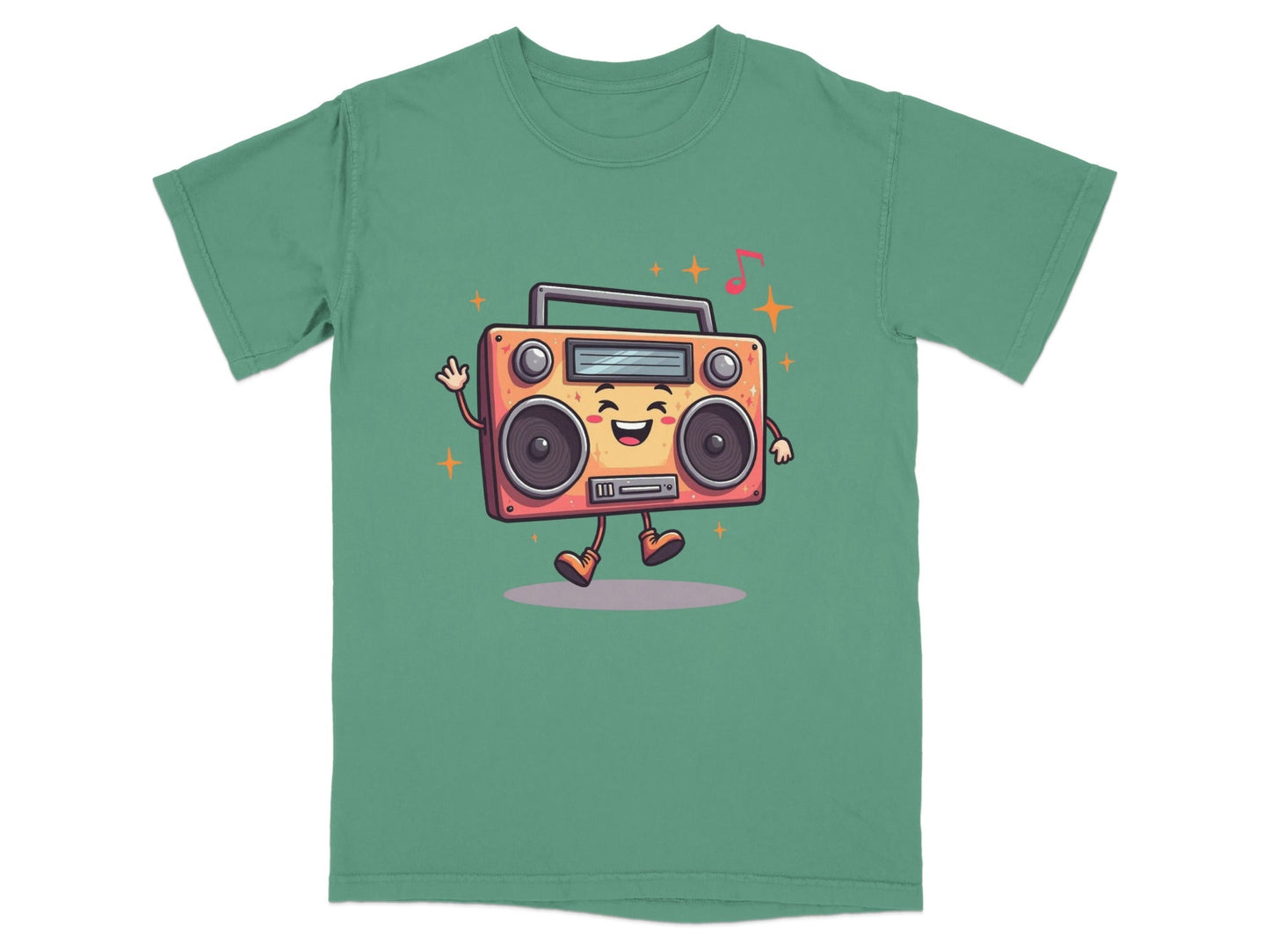 Happy Radio Speaker with Musical Notes Cute T-Shirt - IconVexa