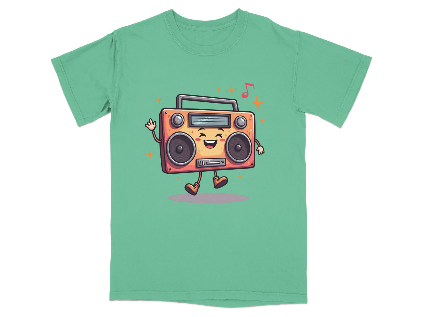 Happy Radio Speaker with Musical Notes Cute T-Shirt - IconVexa