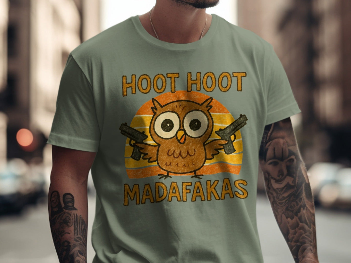 Hoot Hoot Madafakas Tee, Funny Owl T-Shirt, Gun Shirt, Animal Shirt, Sarcastic T-Shirt, Graphic Tee, Novelty Shirt, Trendy Tee - IconVexa
