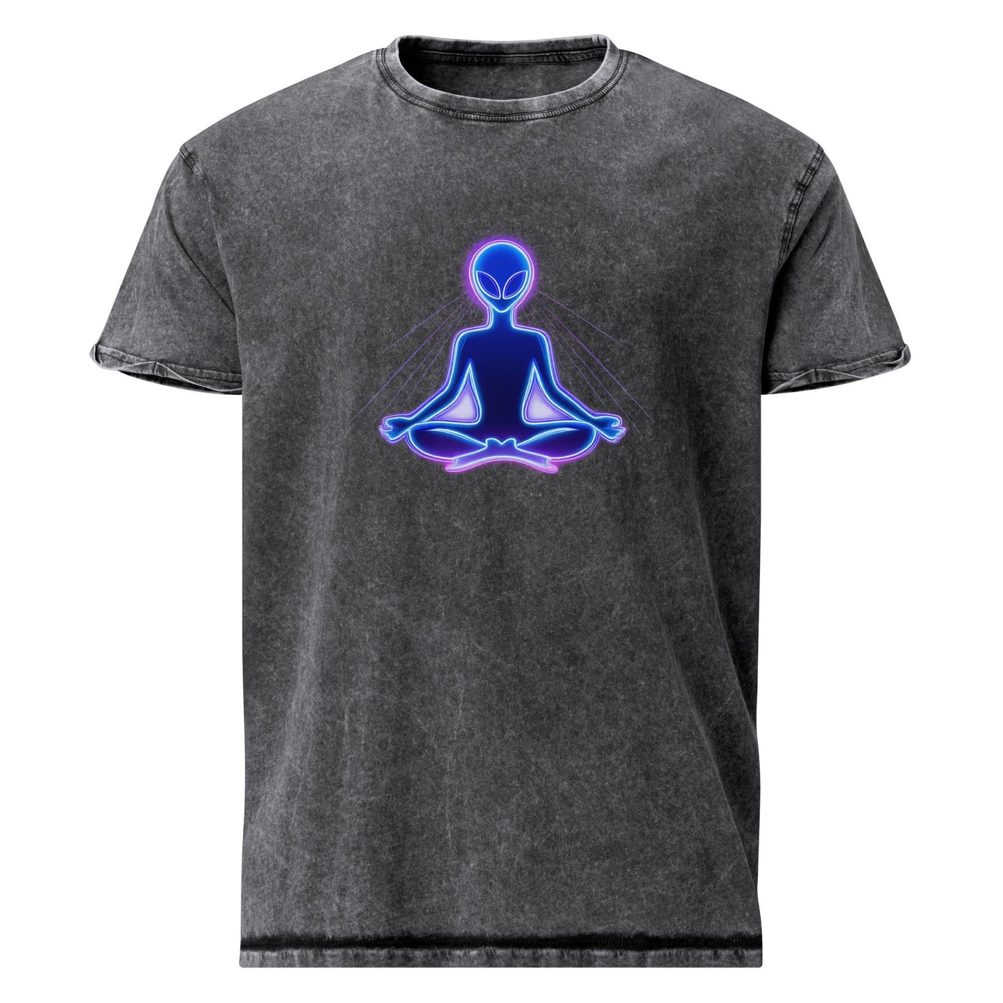 Meditating Alien Shirt | Spiritual Space Tee | Sci - Fi Mindfulness Graphic T-Shirt - IconVexa