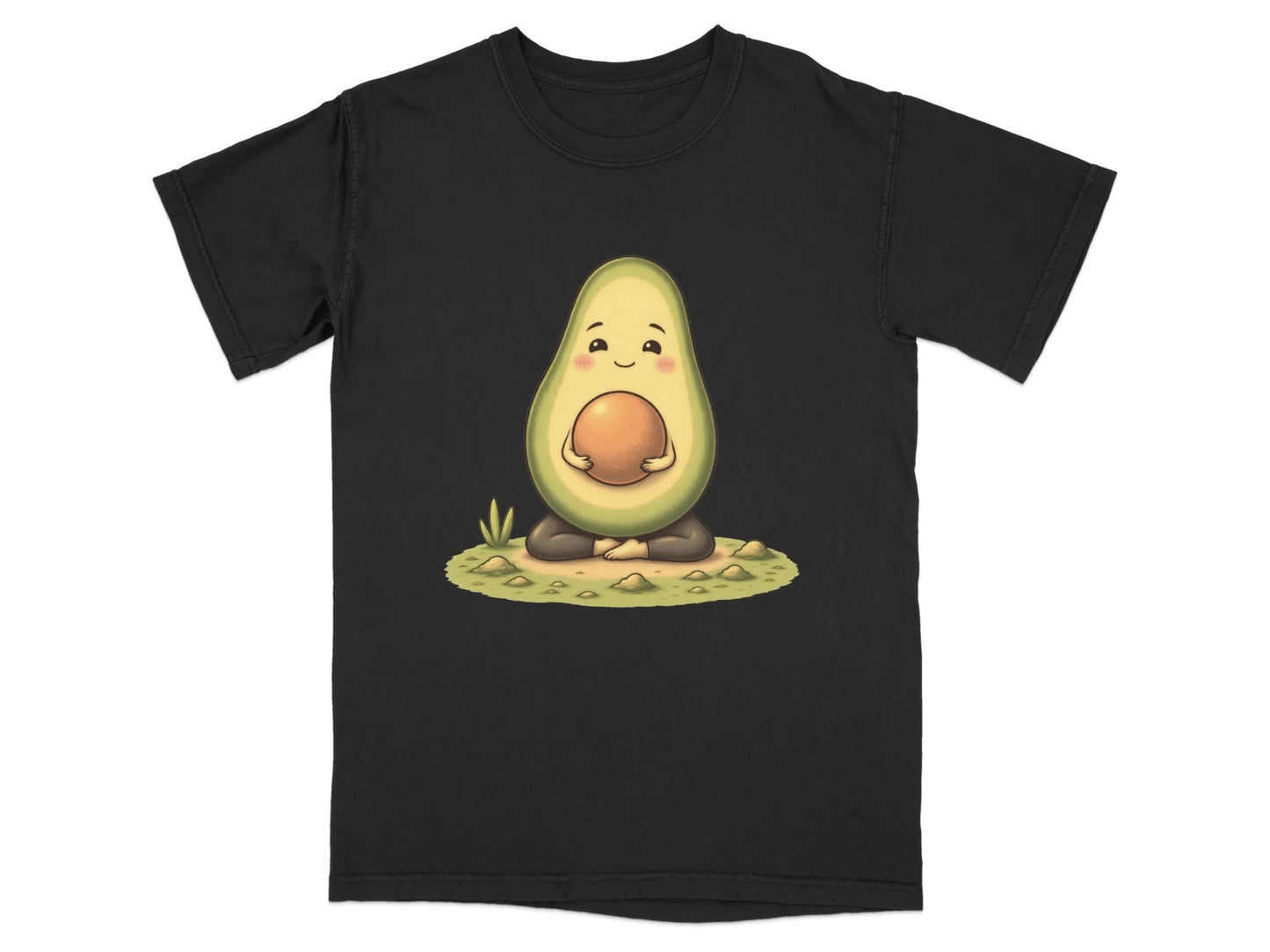 Meditating Avocado Fruit Vegetable Food Lover Design T-Shirt - IconVexa
