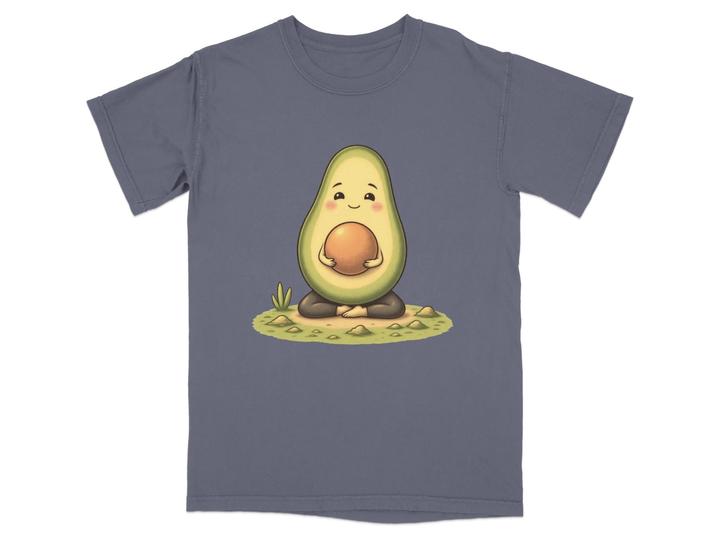Meditating Avocado Fruit Vegetable Food Lover Design T-Shirt - IconVexa