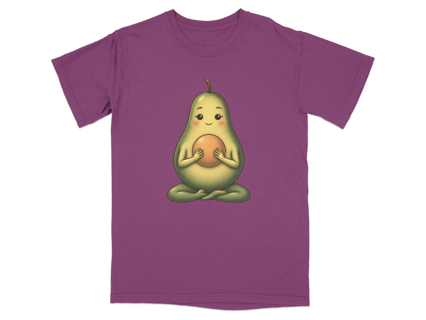 Meditating Avocado Funny Yoga Illustration Cute T-Shirt - IconVexa