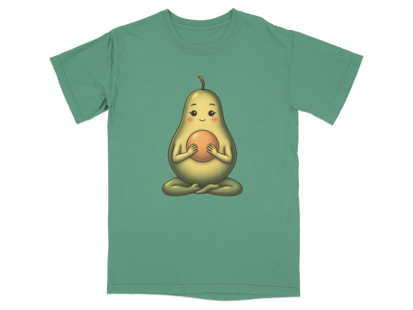 Meditating Avocado Funny Yoga Illustration Cute T-Shirt - IconVexa