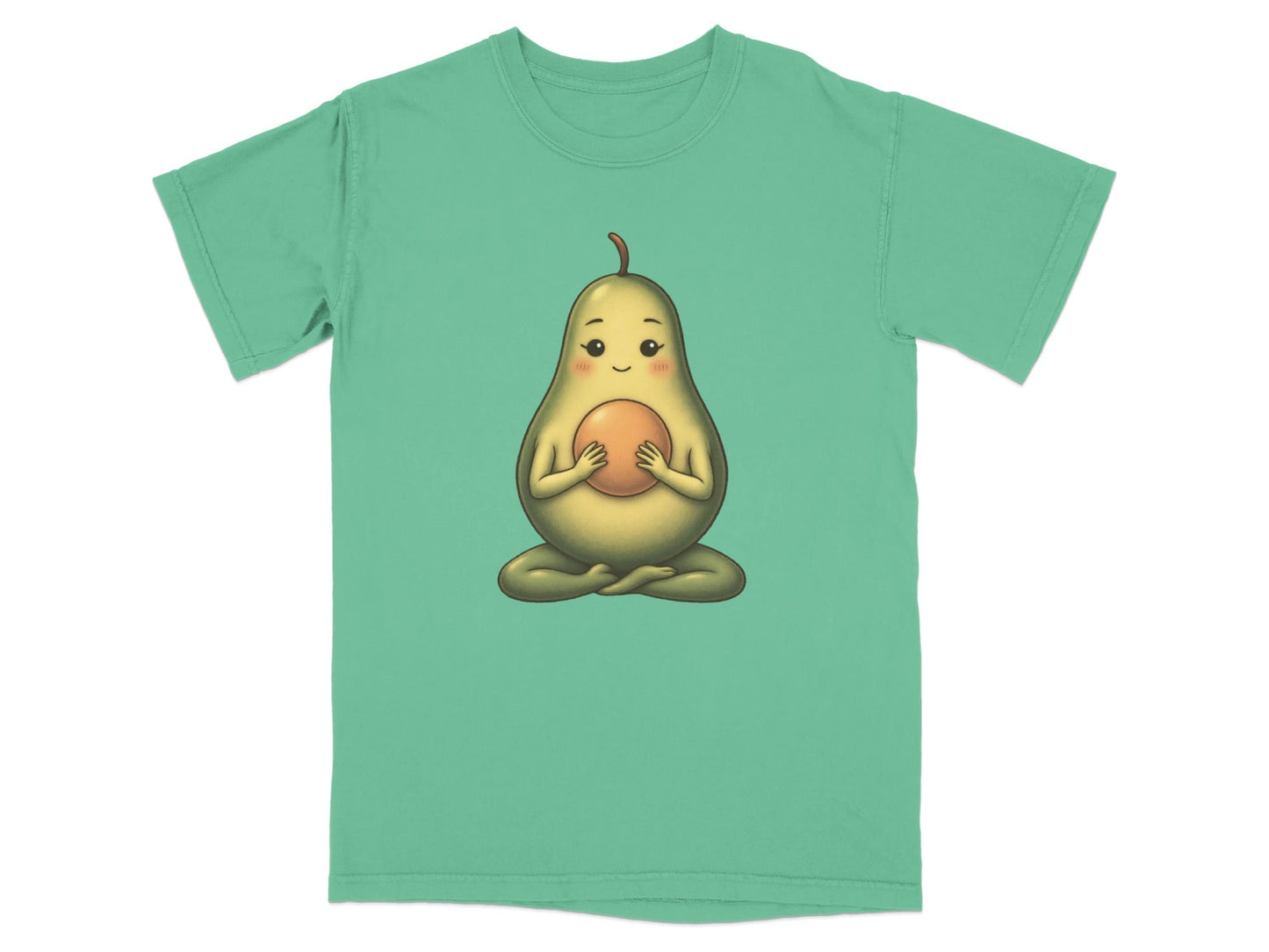 Meditating Avocado Funny Yoga Illustration Cute T-Shirt - IconVexa