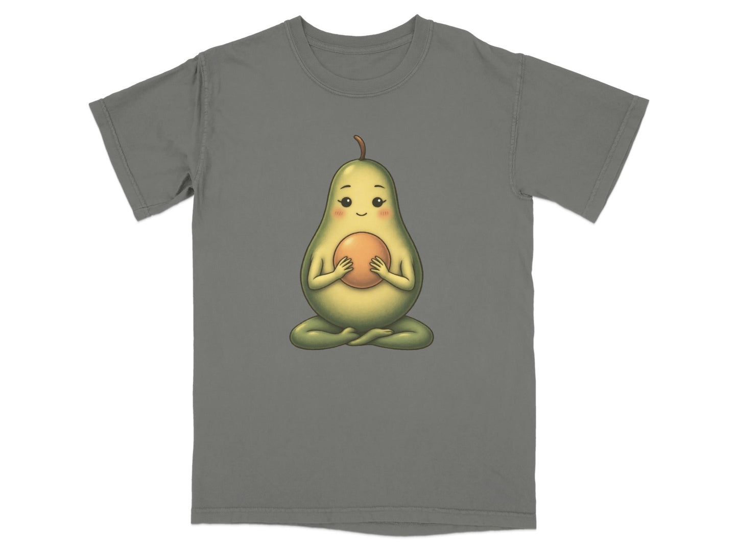 Meditating Avocado Funny Yoga Illustration Cute T-Shirt - IconVexa