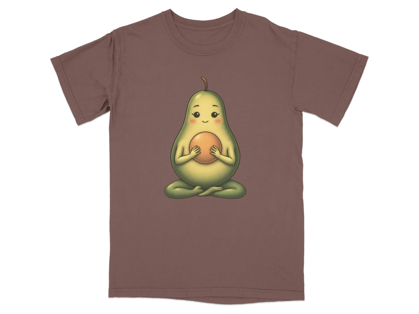 Meditating Avocado Funny Yoga Illustration Cute T-Shirt - IconVexa