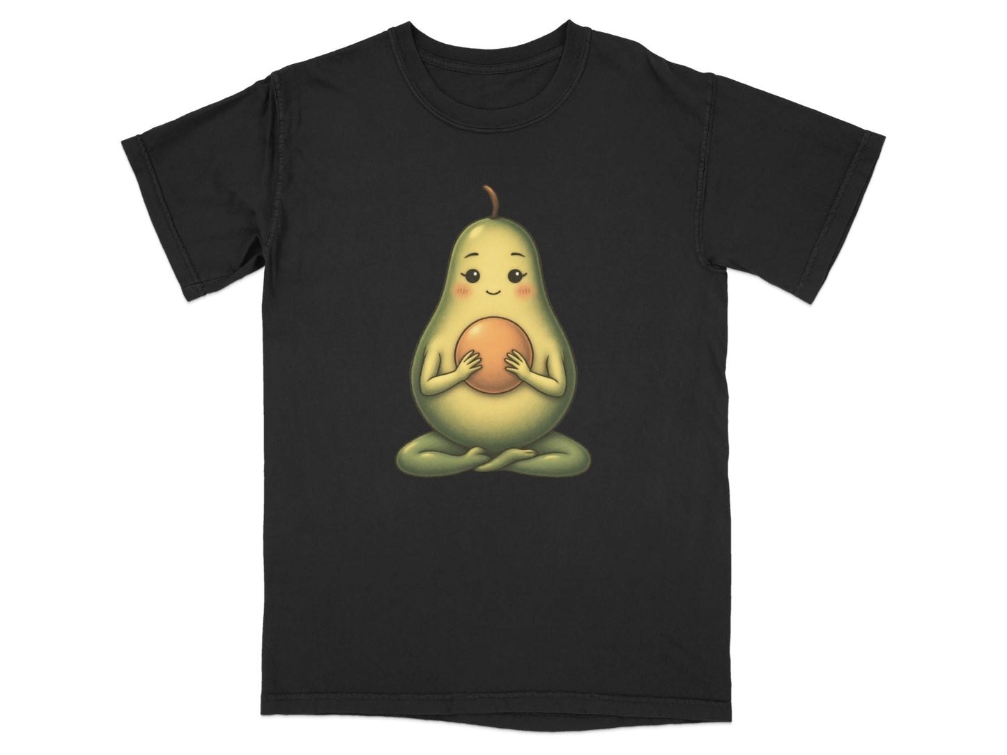 Meditating Avocado Funny Yoga Illustration Cute T-Shirt - IconVexa