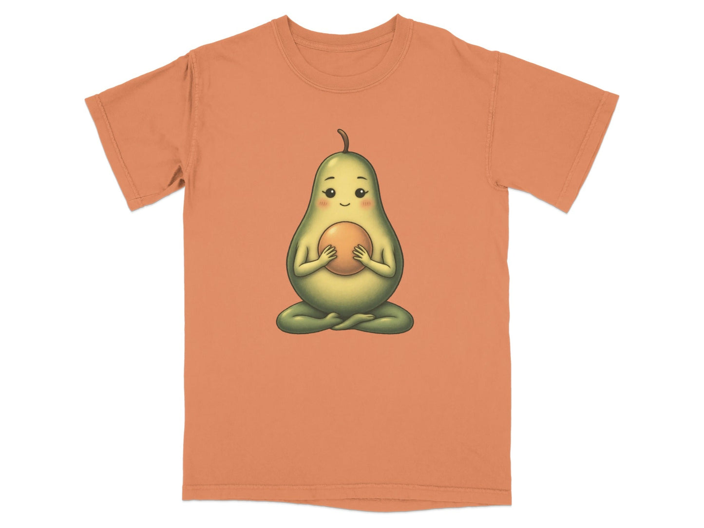 Meditating Avocado Funny Yoga Illustration Cute T-Shirt - IconVexa