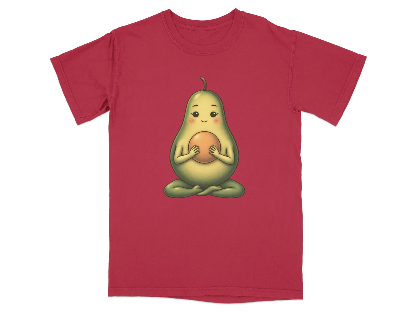 Meditating Avocado Funny Yoga Illustration Cute T-Shirt - IconVexa