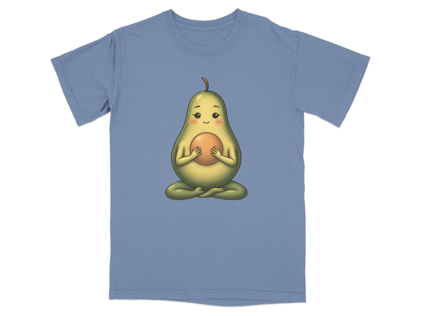 Meditating Avocado Funny Yoga Illustration Cute T-Shirt - IconVexa