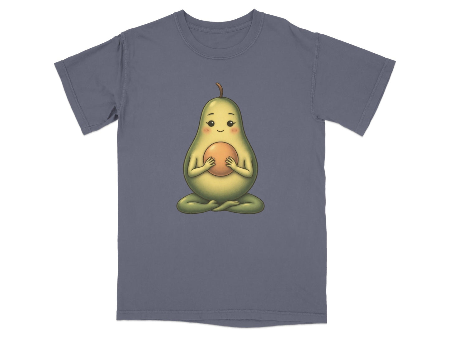 Meditating Avocado Funny Yoga Illustration Cute T-Shirt - IconVexa