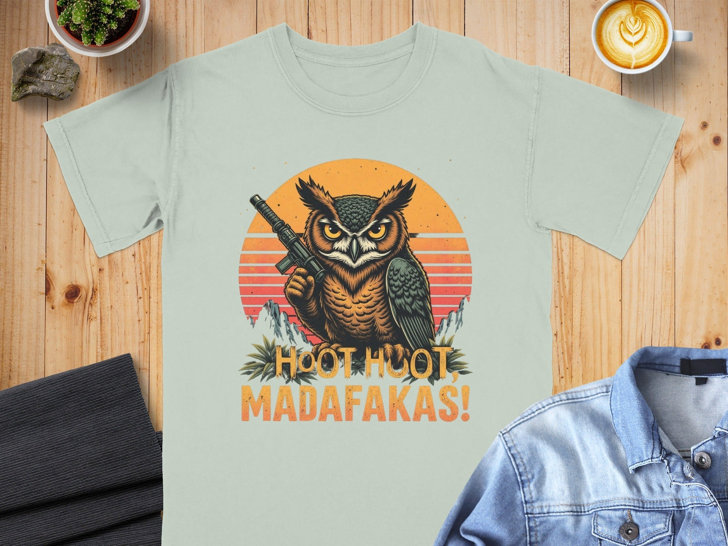 Owl T-Shirt, Hoot Hoot Madakafakas Tee, Funny Owl Shirt, Gun T-Shirt, Meme T-Shirt, Unique Owl Design Tee, Gift T-Shirt - IconVexa