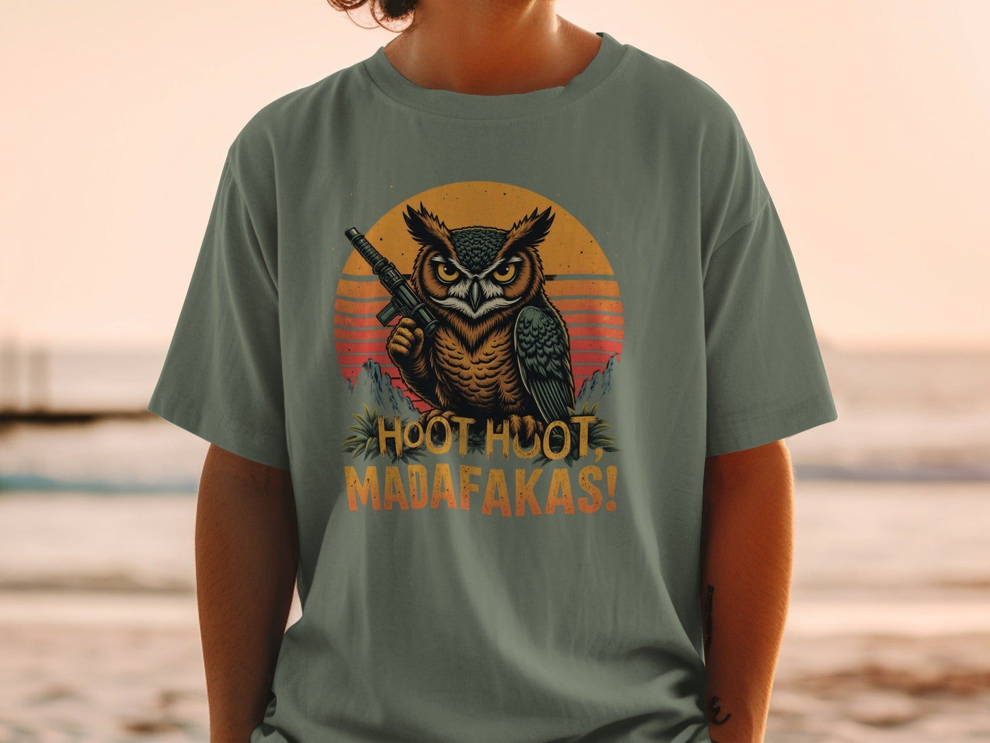 Owl T-Shirt, Hoot Hoot Madakafakas Tee, Funny Owl Shirt, Gun T-Shirt, Meme T-Shirt, Unique Owl Design Tee, Gift T-Shirt - IconVexa