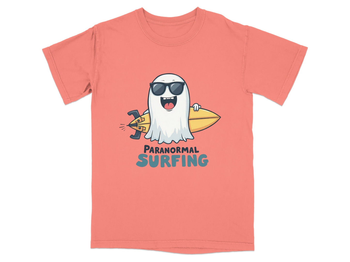 Paranormal Surfing Ghost Dude Novelty Graphic Tee Shirt - IconVexa