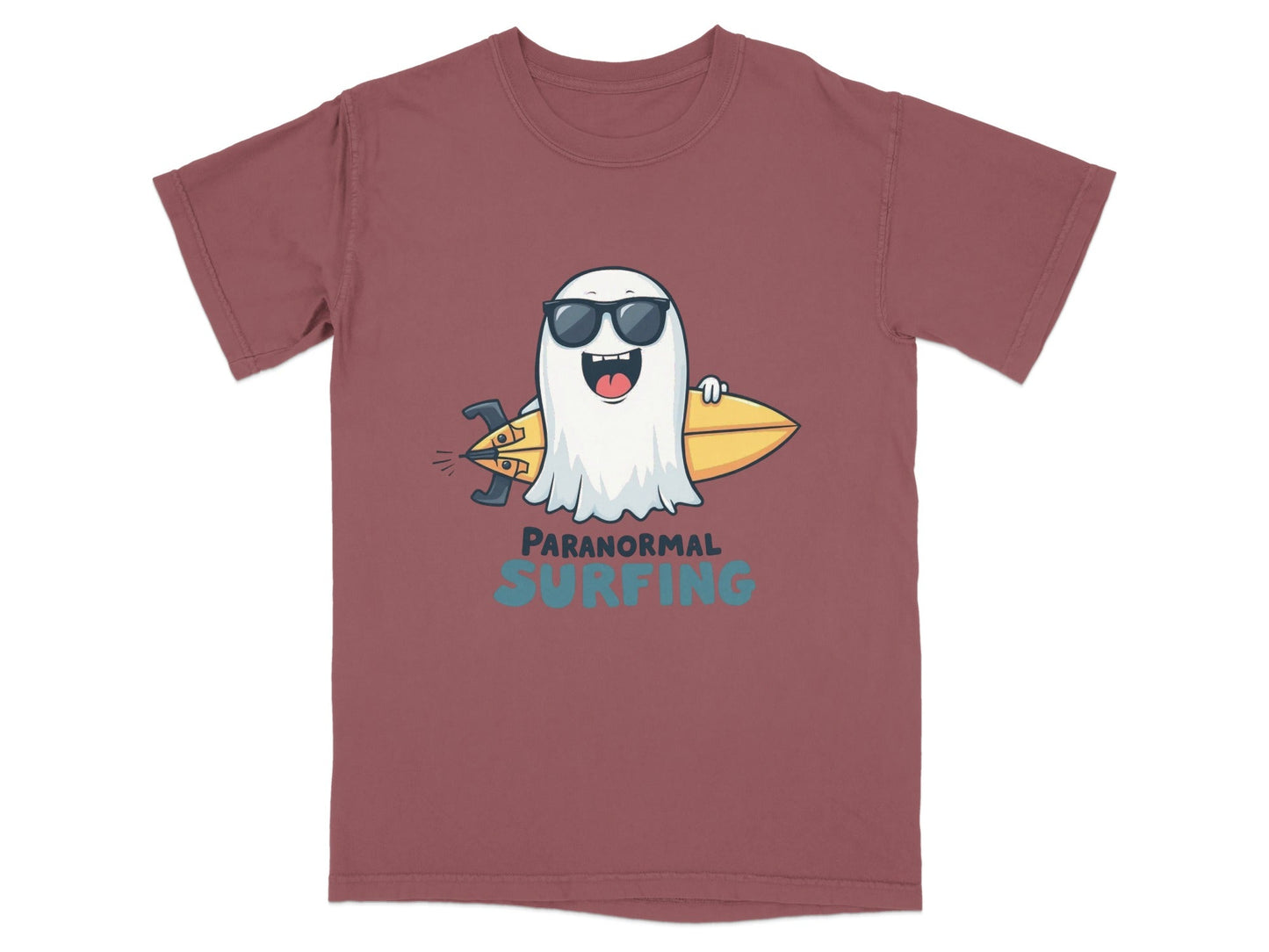 Paranormal Surfing Ghost Dude Novelty Graphic Tee Shirt - IconVexa