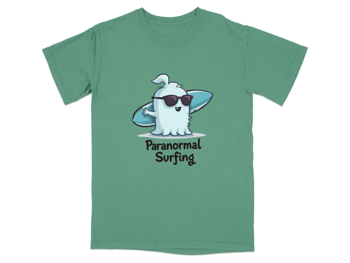 Paranormal Surfing Ghost Summer Vacation Graphic Design T-Shirt - IconVexa