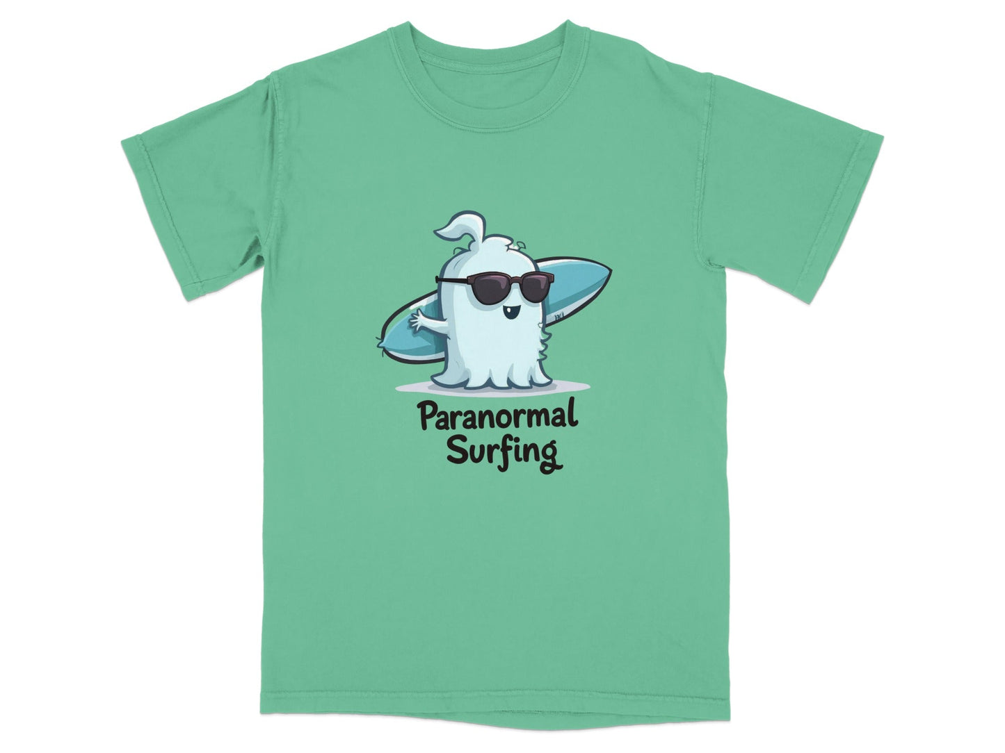 Paranormal Surfing Ghost Summer Vacation Graphic Design T-Shirt - IconVexa