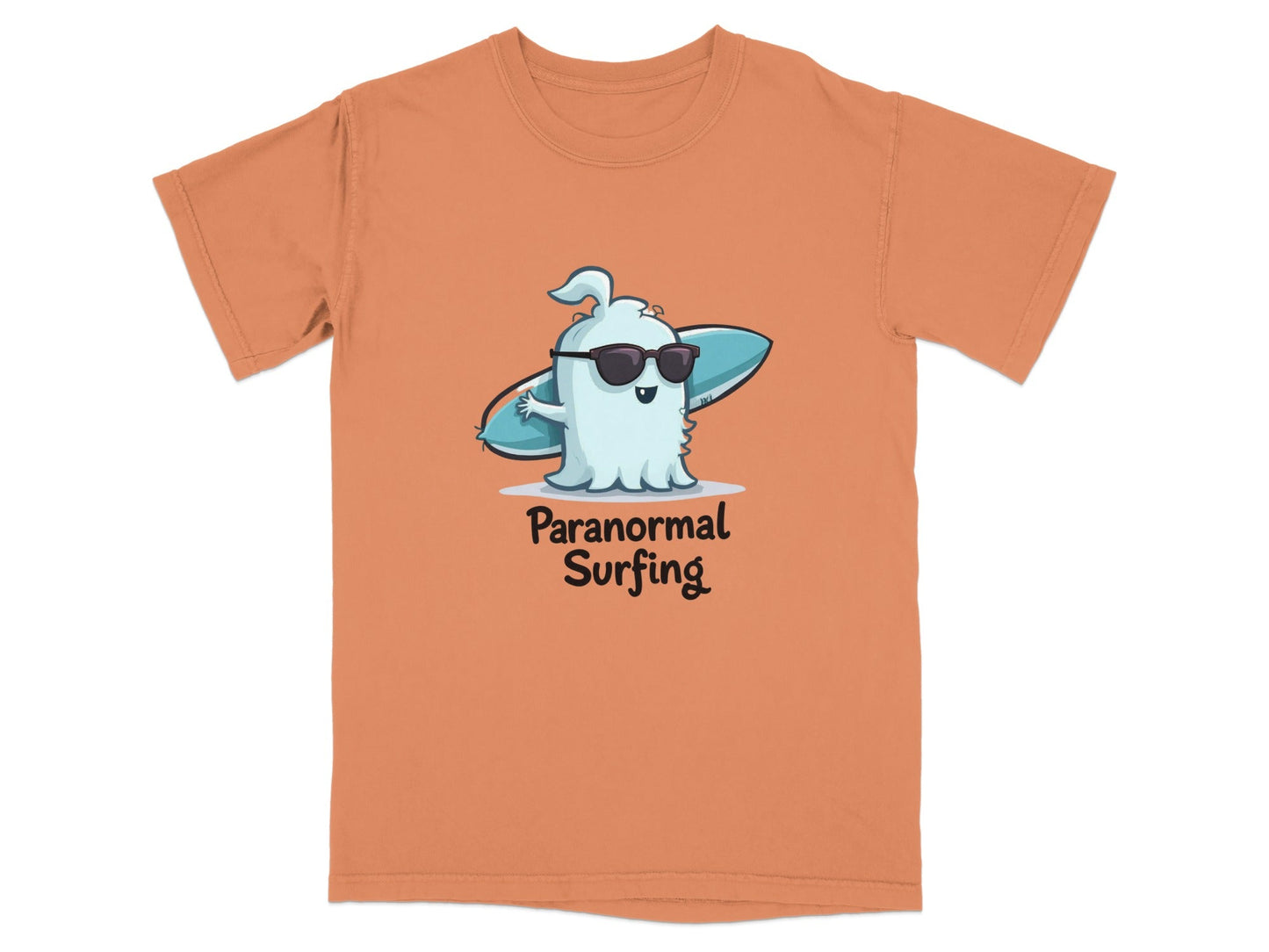 Paranormal Surfing Ghost Summer Vacation Graphic Design T-Shirt - IconVexa