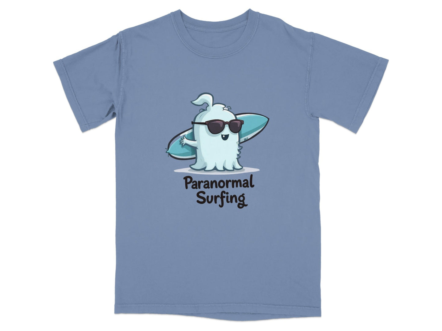 Paranormal Surfing Ghost Summer Vacation Graphic Design T-Shirt - IconVexa