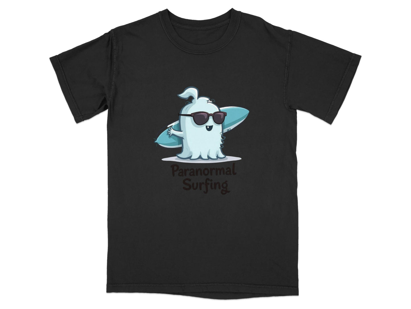 Paranormal Surfing Ghost Summer Vacation Graphic Design T-Shirt - IconVexa