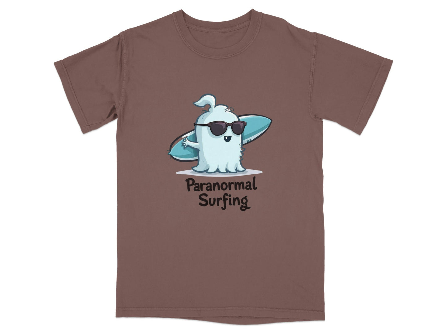 Paranormal Surfing Ghost Summer Vacation Graphic Design T-Shirt - IconVexa