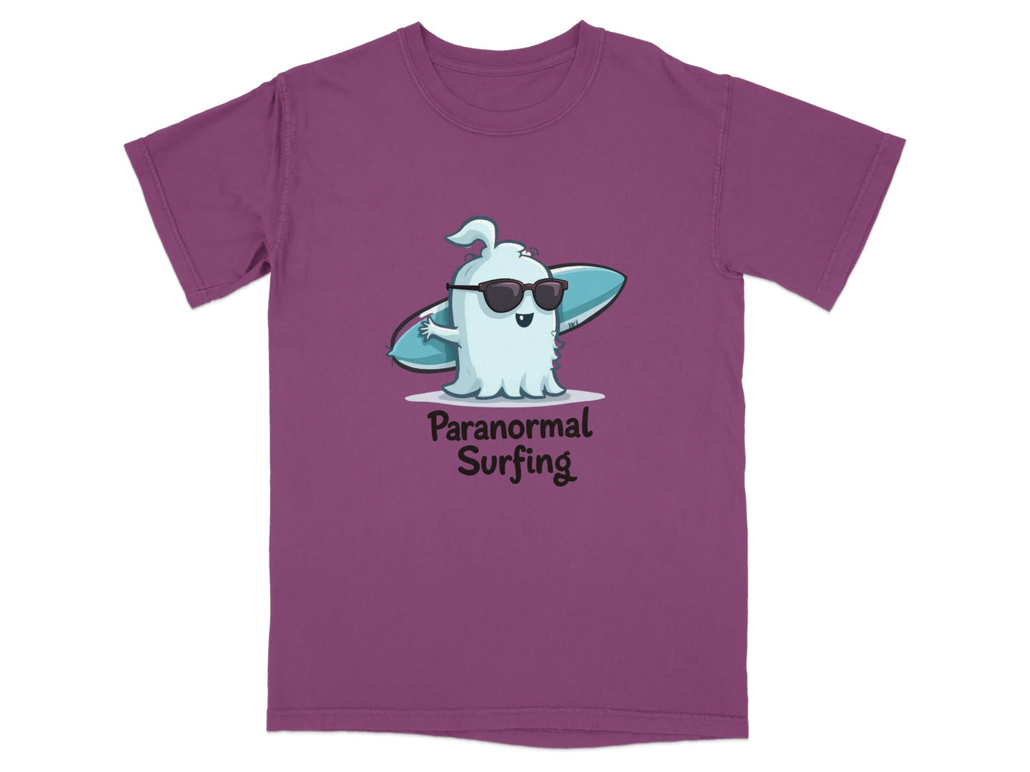 Paranormal Surfing Ghost Summer Vacation Graphic Design T-Shirt - IconVexa